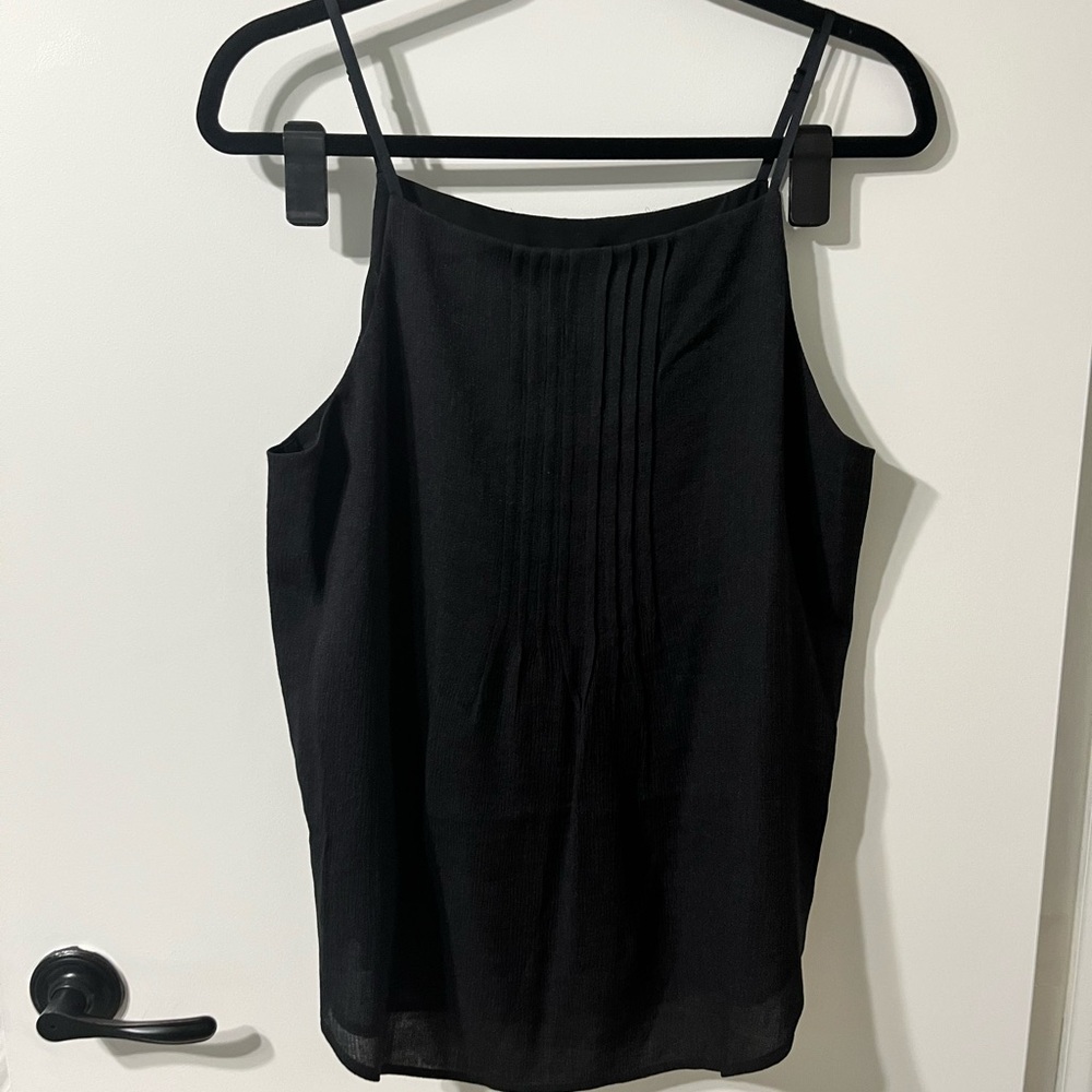 NWT Joie Black Pleated Camisole Sleeveless Top